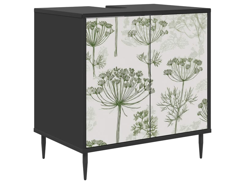  Armoire de salle de bain, meuble de rangement gotha chêne noir 60x40x61 cm  - Conforama A