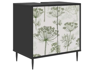 Armoire de salle de bain, meuble de rangement gotha chêne noir 60x40x61 cm