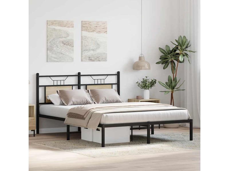  Lit double- lit adulte -  cadre de lit sans matelas chêne sonoma 150x200 cm  - Conforama C