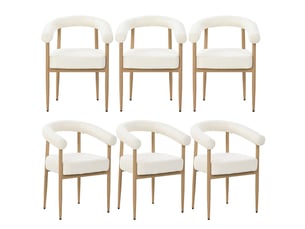 Chaise de salle à manger moderne, rembourrée, structure en métal, 6 pièces, confort pour grandes familles