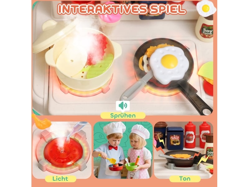  Cuisine-jouet enfant 44,5x24x79 cm 92 pièces à effets lumineux et sonores vert  - Conforama C