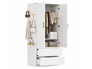 Armoire battante 2 tiroir(s) <strong></strong> <strong></strong> coloris blanc largeur 170 cm