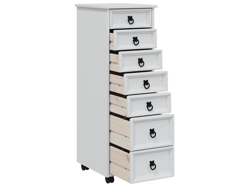  Caisson roulant de bureau avec tiroirs corona blanc shl624  - Conforama C