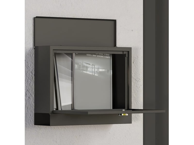  Boîte aux lettres 36,5x11,5x29 cm verrouillable métal noir  - Conforama C