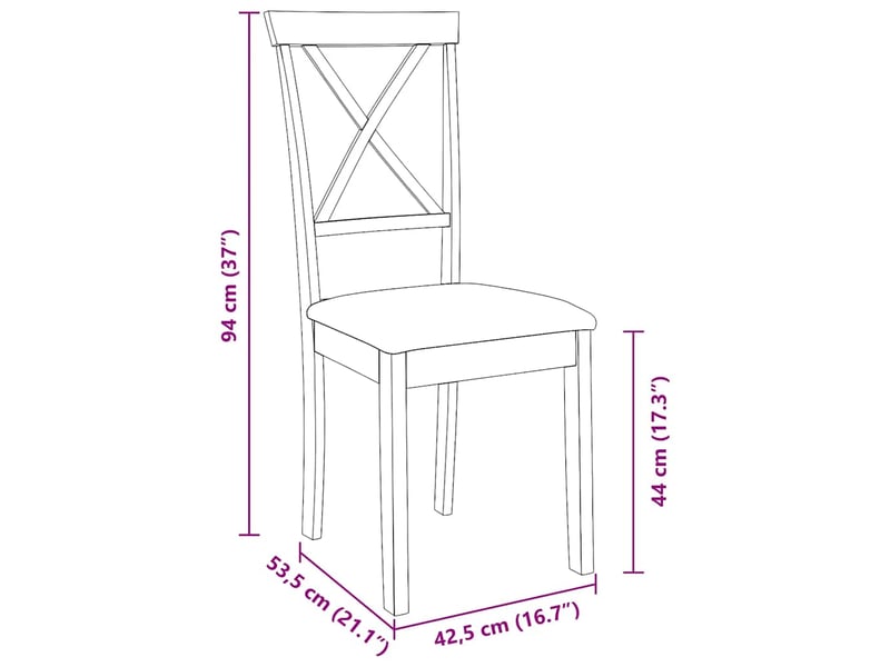  Vidaxl chaises à manger coussins 2 pcs blanc bois massif caoutchouc  - Conforama C