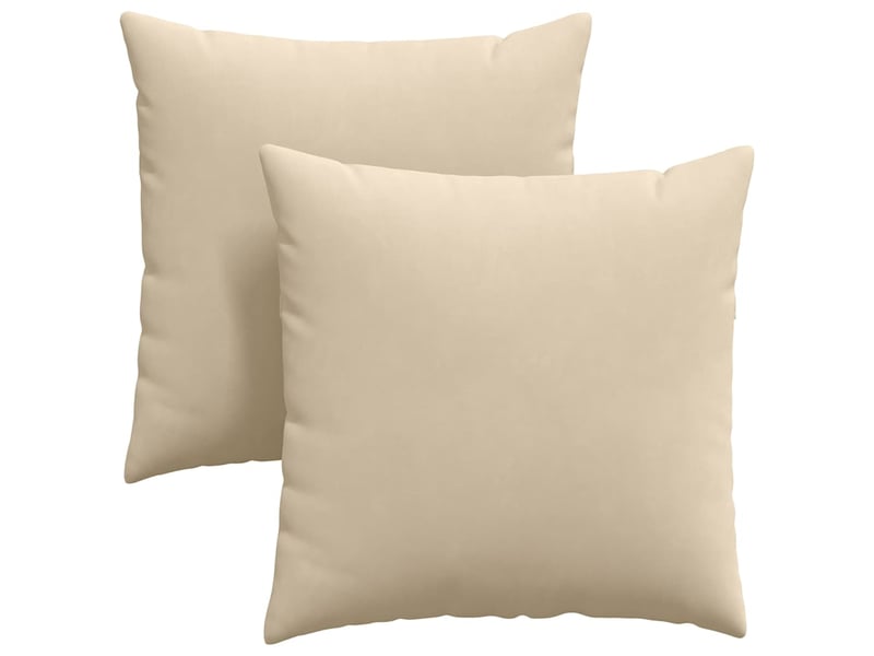 Lot de 2 coussins de canapé, coussins décoratifs tissu crème 80 x 80 cm cf58825 - Conforama A
