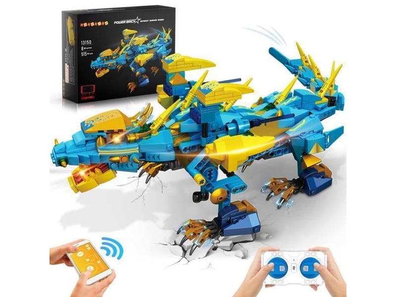  Jeu de construction dinosaure electrique 515 pieces dragon aquatique avec commande a distance et rotation 360  - Conforama A