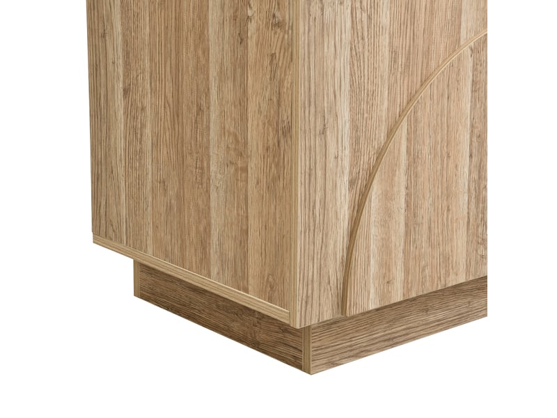  Buffet rangement cuisine moderne 160x40x80 cm avec portes et étagères intérieures panneau de particules naturel  - Conforama R