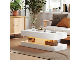 Table basse rectangulaire coloris blanc ATELIER CONFORTIEL - 50 cmx120 cm