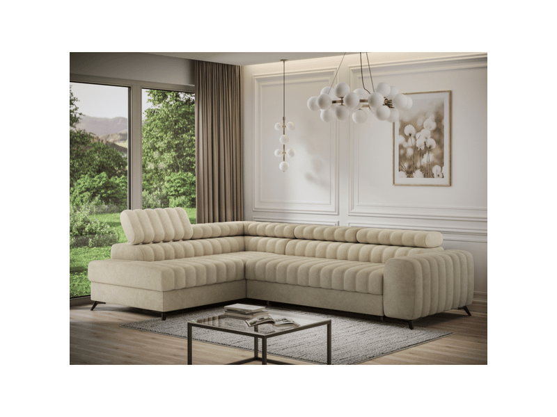 Canapé d'angle collection kanedojo coloris beige - Conforama E
