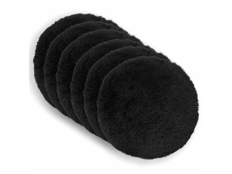  Lot de 2 coussins avec oreiller, coussins décoratifs heerlen noir fleece pv cf50520  - Conforama A