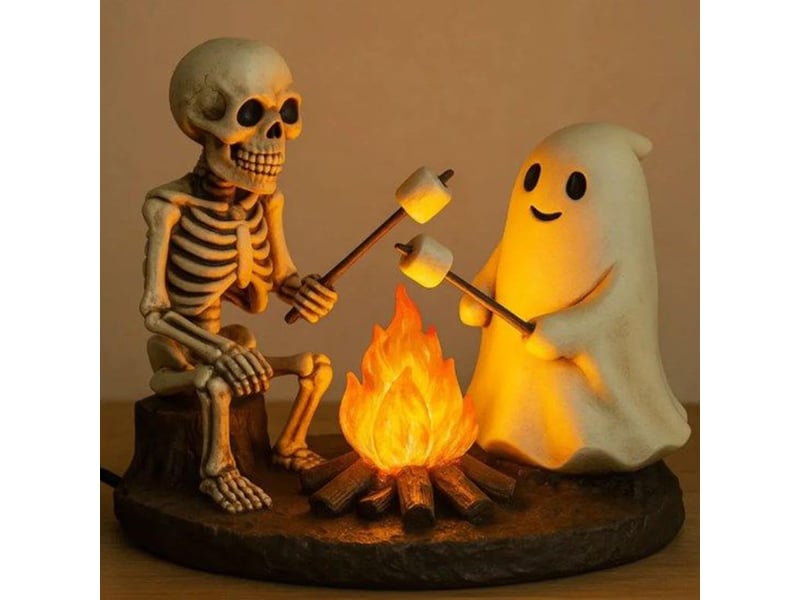  Lampe halloween squelette fantôme, lumière décorative ambiance feu de camp, décoration maison  - Conforama B