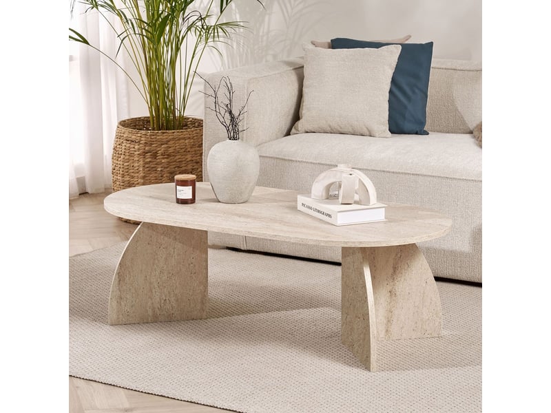  Table de salon moderne en bois 120x60 melina - beige  - Conforama B
