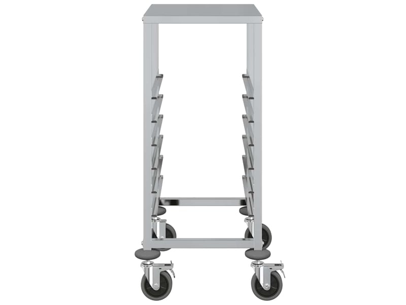 Desserte de cuisine, chariot à plateaux 6 bacs gn 39x55x87 cm acier inoxydable - Conforama E