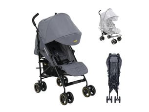 Jovikids poussette pliable 51x81x104,5 cm inclinable grise