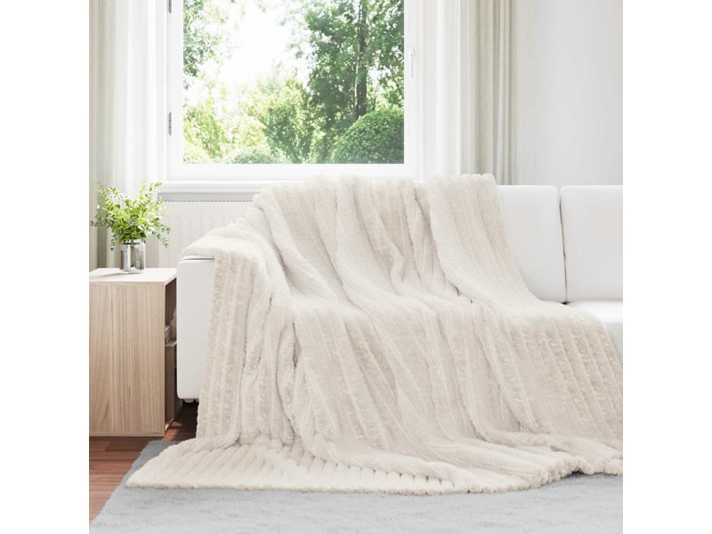  Couverture jetée de canapé 6 pcs crème 270x240 cm 9.51 kg polaire  - Conforama B