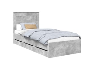 Lit simple 90x200 cm    coloris gris