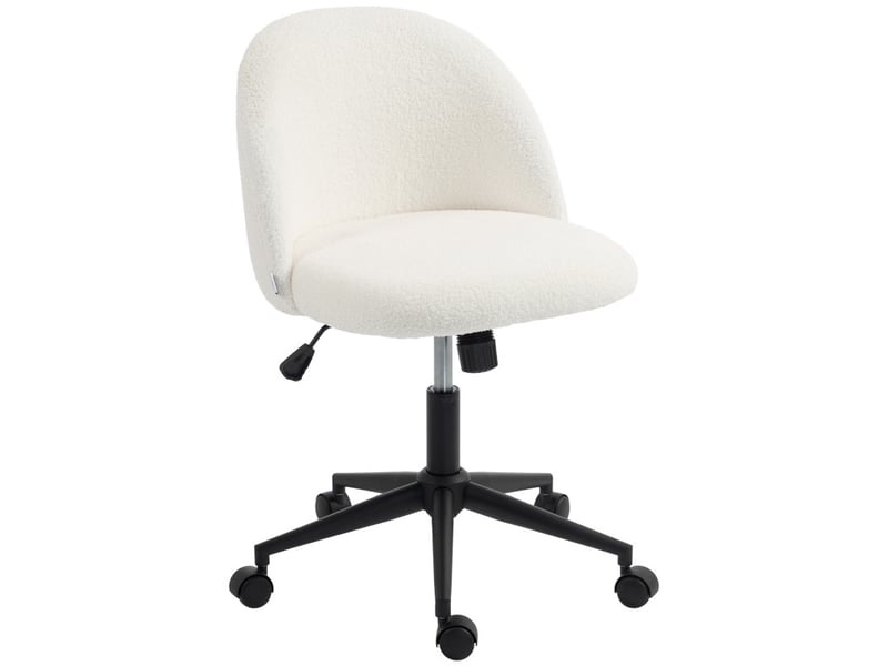Selia chaise de bureau pivotante réglable bouclette crème - Conforama A