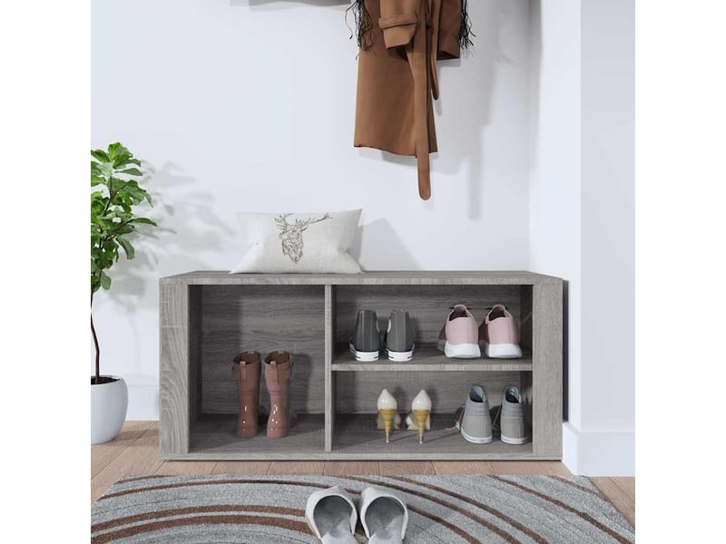 Meuble à chaussure, armoire à chaussures sonoma gris 100x35x45 cm bois d'ingénierie  - Conforama C