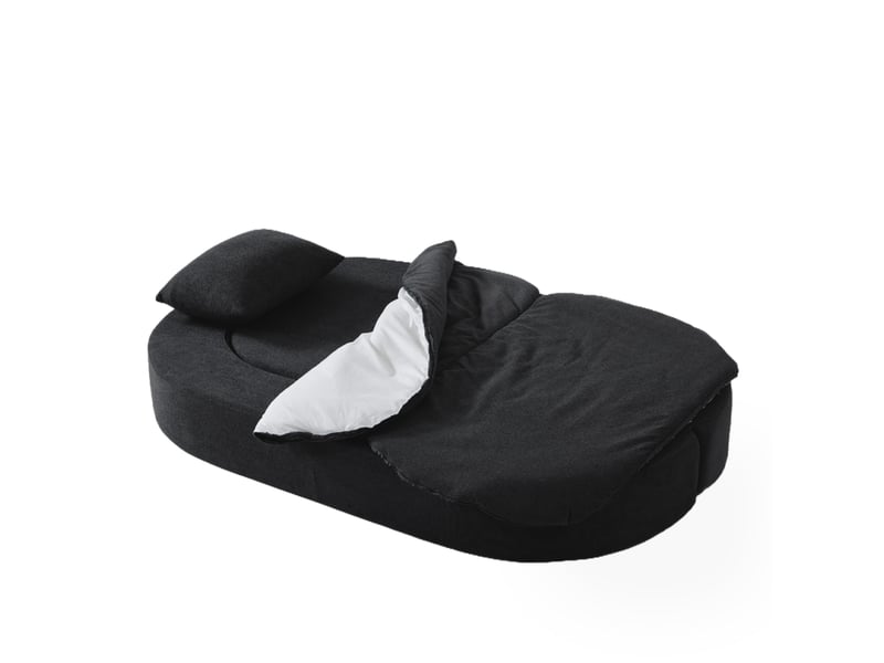 Canapé convertible, canapé-lit, 1 place, noir, 2 en 1, pliable, mobilier pour espace de vie, pour salon et séjour - Conforama W