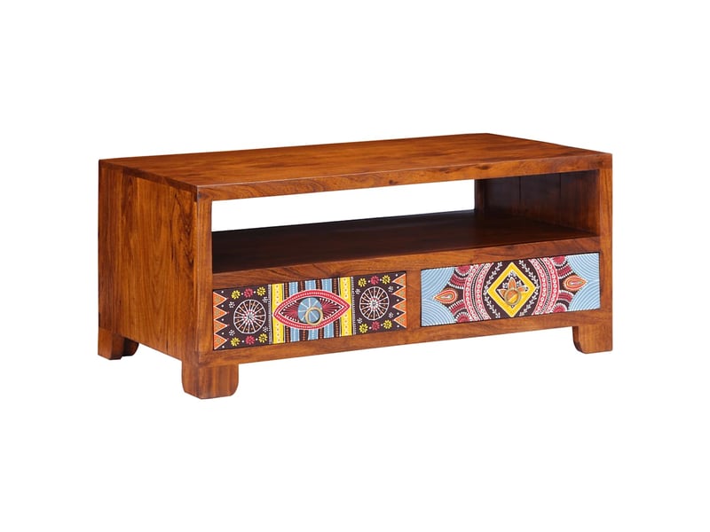  Table basse | table d'appoint salon 90x50x40 cm bois d'acacia massif  - Conforama A