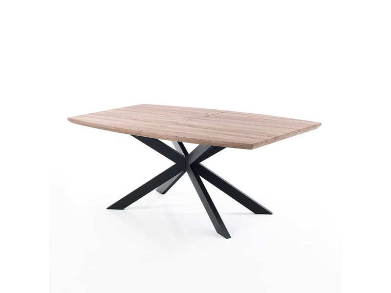 Table extensible en chêne avec pieds en métal 90x160210cm queens - chêne  - Conforama A