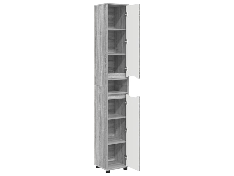  Cabinet de salle de bain, meuble de rangement gris sonoma 30.5x30x195 cm  - Conforama E