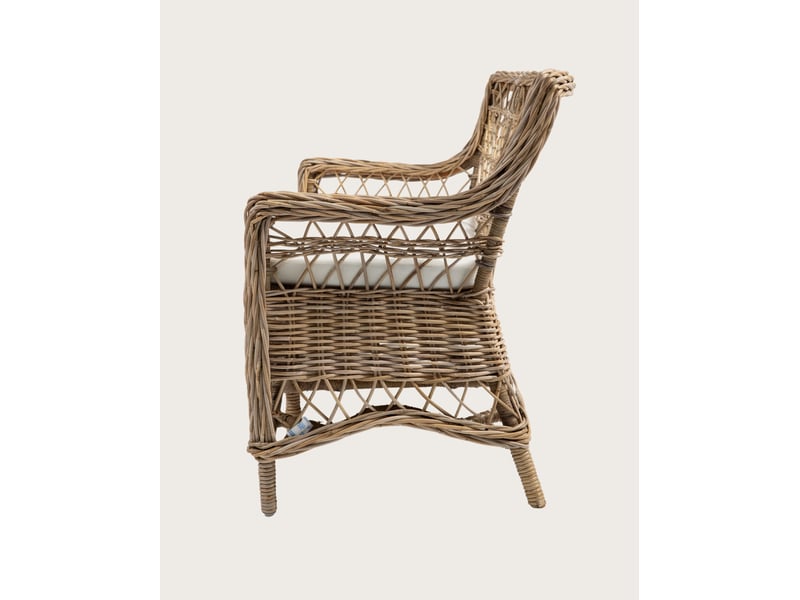  Asana - salon de jardin en rotin avec 1 banquette et 2 fauteuils  - Conforama D