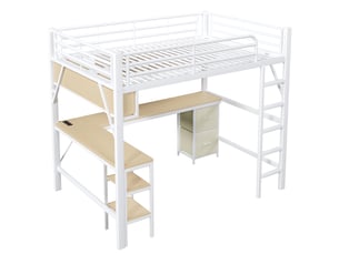Lit mezzanine 140x200 cm <strong></strong>  <strong></strong> coloris blanc