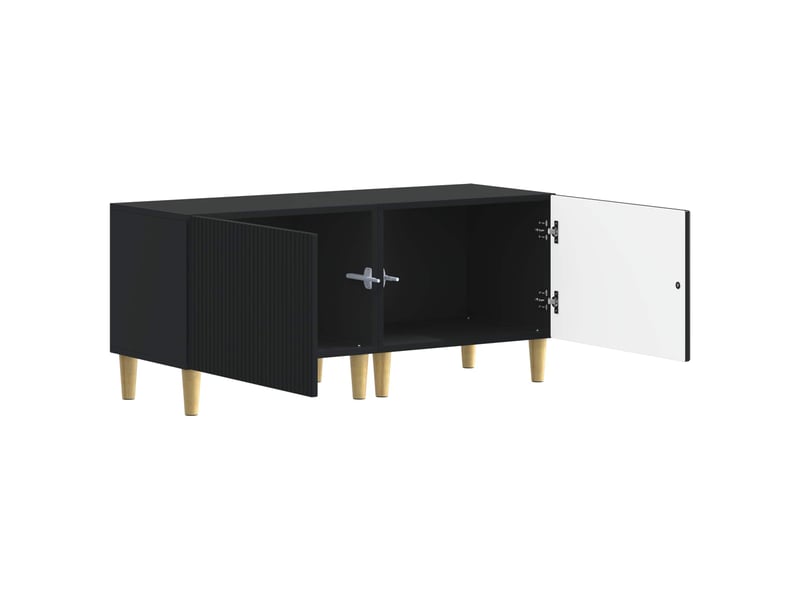  Meuble tv - banc tv - meuble de rangement noir bois d'ingénierie  - Conforama C