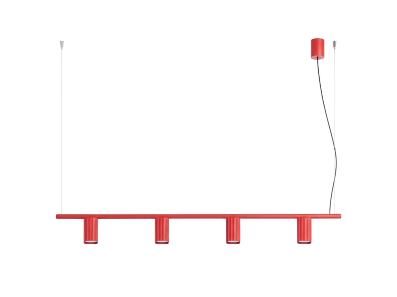  Lustre rayo 4 rouge aluminium moderne 208x122x6cm SL.3256 - Conforama A