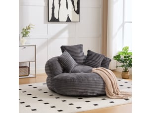 Fauteuil fixe <strong></strong> Velours côtelé gris