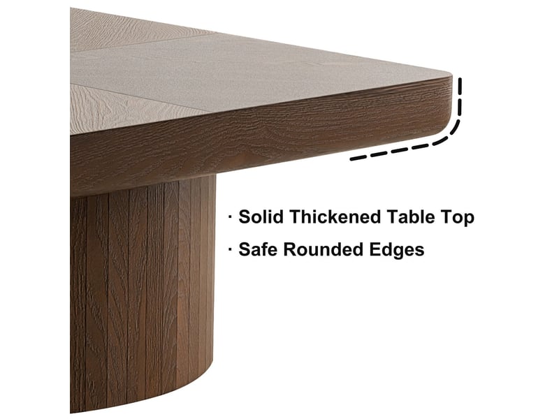  Table basse table de salon aspect bois plateau plaqué bois motif parquet base cylindrique coloris noyer  - Conforama E