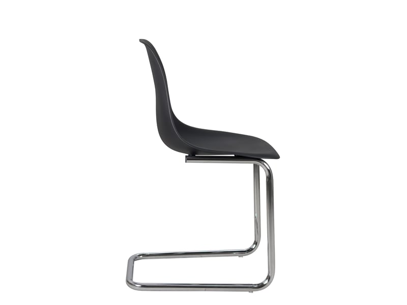  Lot de 2 chaises visiteur meo design vintage noires avec structure chromée  - Conforama D