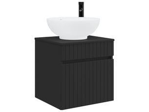 Meuble de lavabo mural, rangement salle de bain noir 49x44.5x66.5 cm