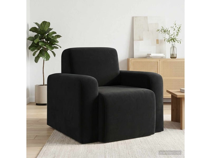 Vidaxl fauteuil noir velours  - Conforama B