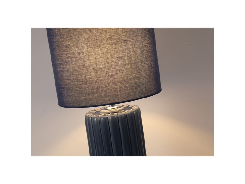  Searchlight groove lampe de table 1 lumière, bleu marine avec abat-jour assorti  - Conforama C
