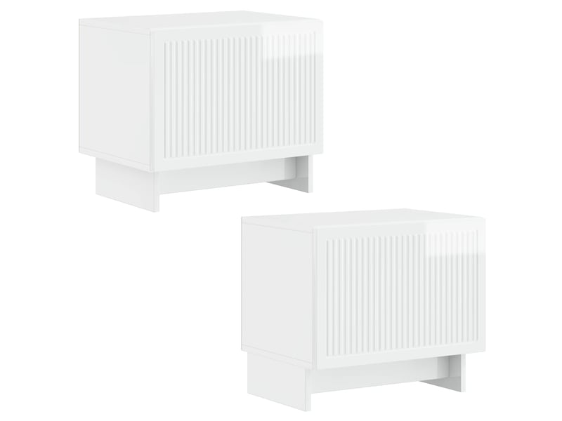  Meuble tv - banc tv - meuble de rangement blanc brillant bois d'ingénierie  - Conforama D