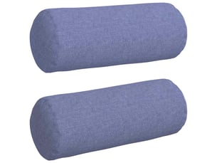 Lot de 2 coussins d'accent, coussins décoratifs, coussins lombaires tissu bleu denim ø 15 x 40 cm cf56684