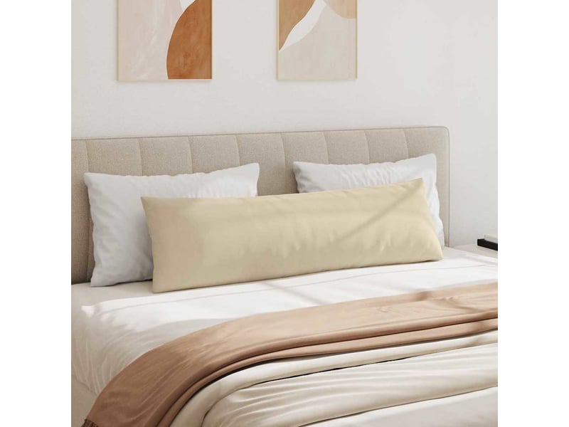 Lot de 2 coussins de canapé, coussins décoratifs tissu crème 145 x 40 cm cf58808 - Conforama D