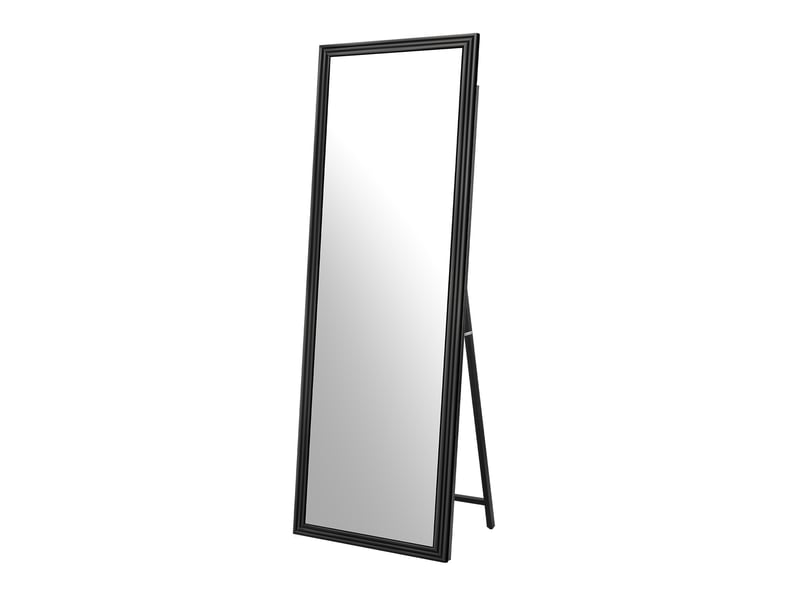  Miroir sur pied 160 x 50 cm – noir – cadre en bois, support métal inclinable et image claire, format pleine hauteur  - Conforama A