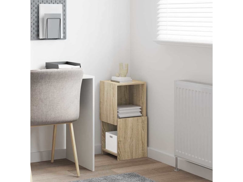  Meuble d'angle, meuble de rangement salon 30,5x30x65cm bois d'ingénierie chêne sonoma  - Conforama D