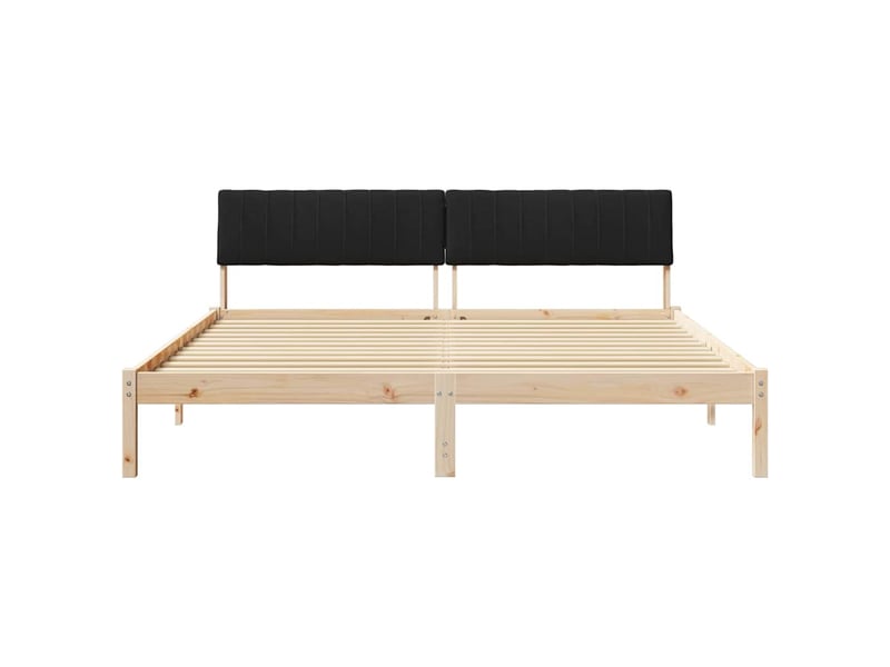 Lit double- lit adulte - cadre de lit marron et noir 180 x 200 cm bois massif en pin - Conforama D