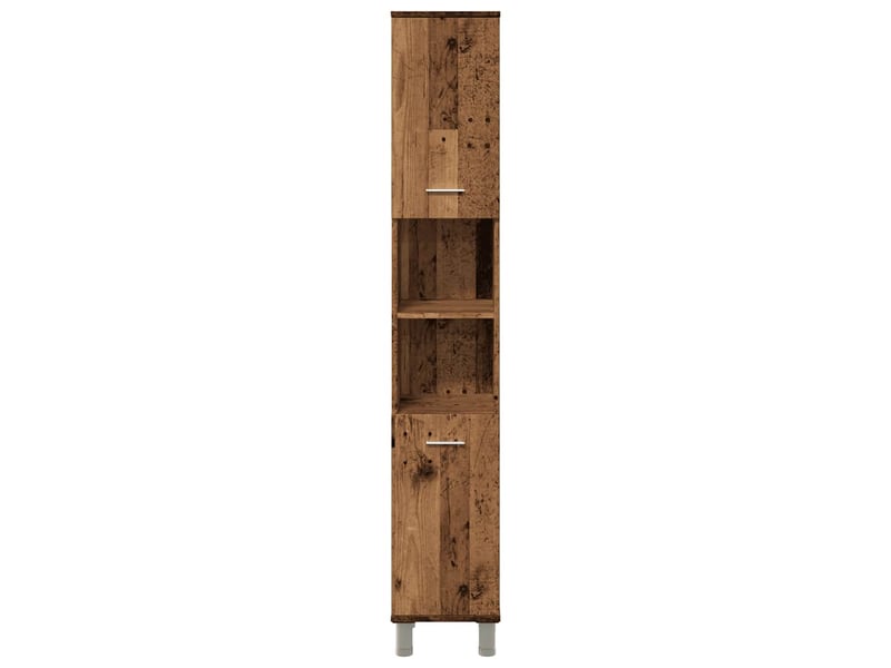 Armoire de salle de bain, meuble de rangement vieux bois 30x30x179cm bois ingénierie - Conforama D
