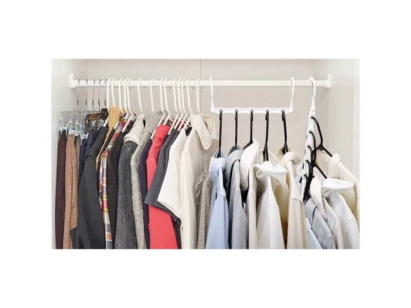  Lot de 10 cintres magiques organisateur de cintre garde-robe rangement pour vêtements gain de place dans les placard blanc 38cm long  - Conforama D