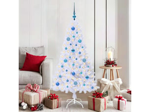 Sapin de noël artificiel, arbre de noël blanc 150 cm pvc et acier shl2296