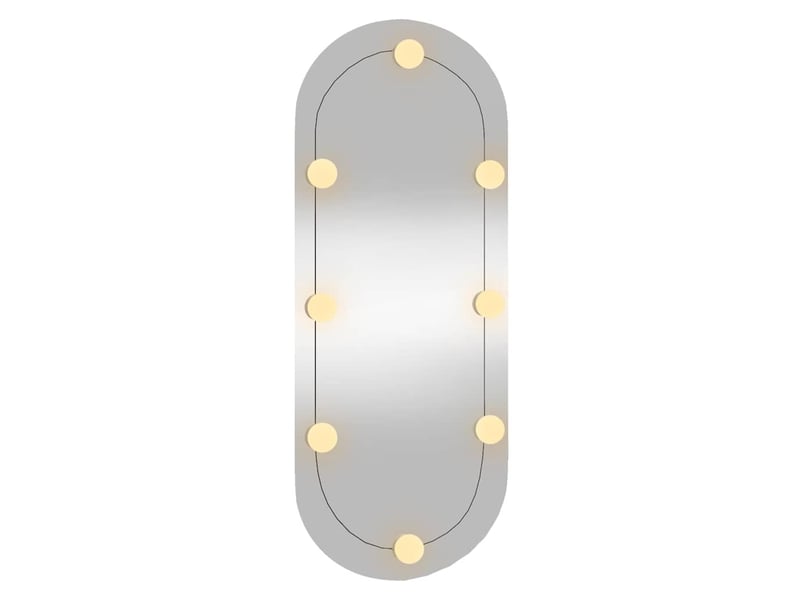  Miroir mural avec lumières led 30x70 cm verre ovale cf62817  - Conforama D