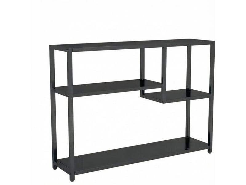  Table console avec étagères ouvertes 110 x 30 x 85 cm – noir – rangement 4 niveaux pour salon et entrée  - Conforama A