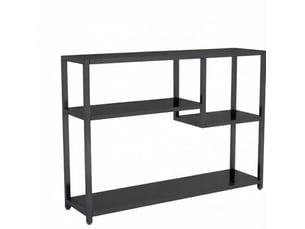 Table console avec étagères ouvertes 110 x 30 x 85 cm – noir – rangement 4 niveaux pour salon et entrée
