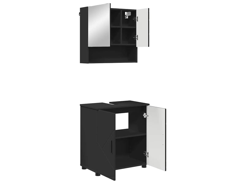  Ensemble de mobilier de salle de bain 2 pièces noir cf64240  - Conforama A